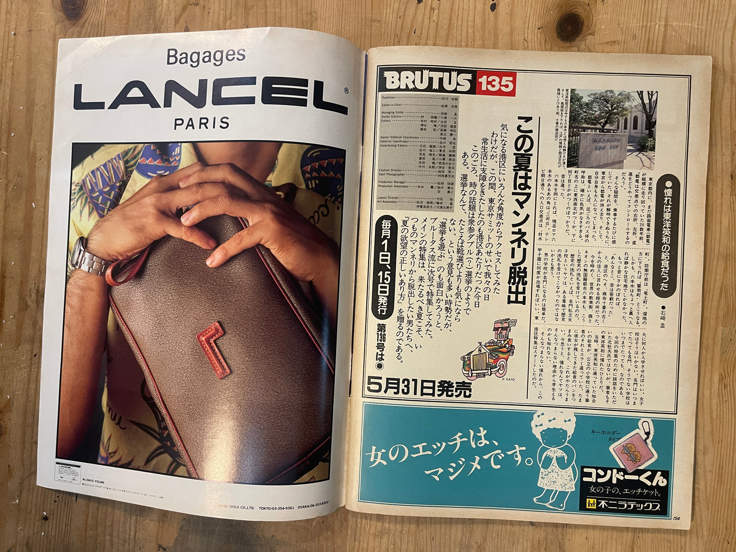 BRUTUS Magazine Japan Issue 135 – June 1986 – Minato Tokyo Feature | Vintage Jap