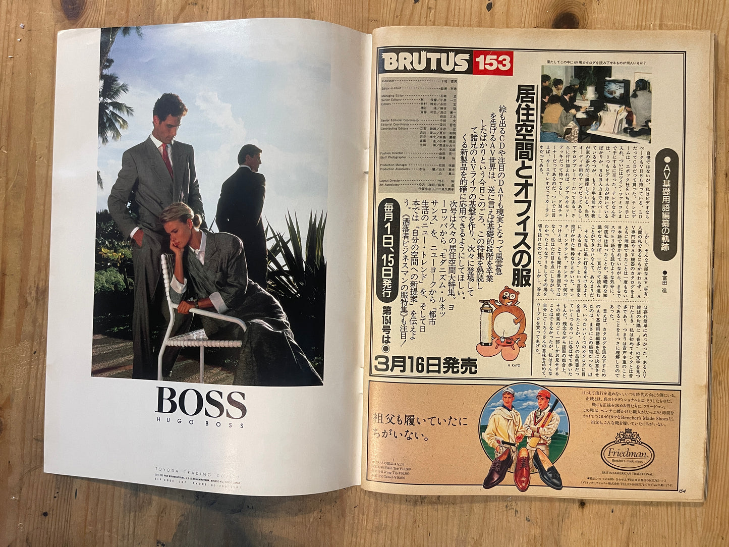 BRUTUS Magazine Japan Issue 153 – March 1987 – Audio Visual Equipment Feature |