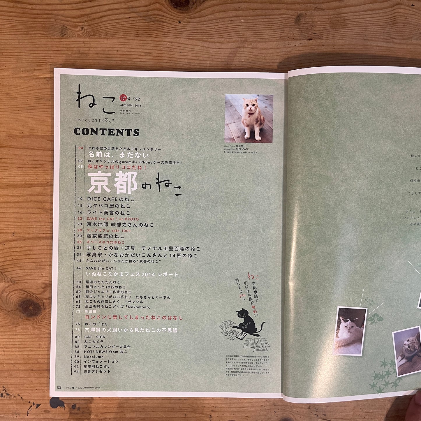 ねこ 秋号 #92 AUTUMN 2014 京都のねこ / Nekko (Cats) Autumn 2014 #92 Cats of Kyoto