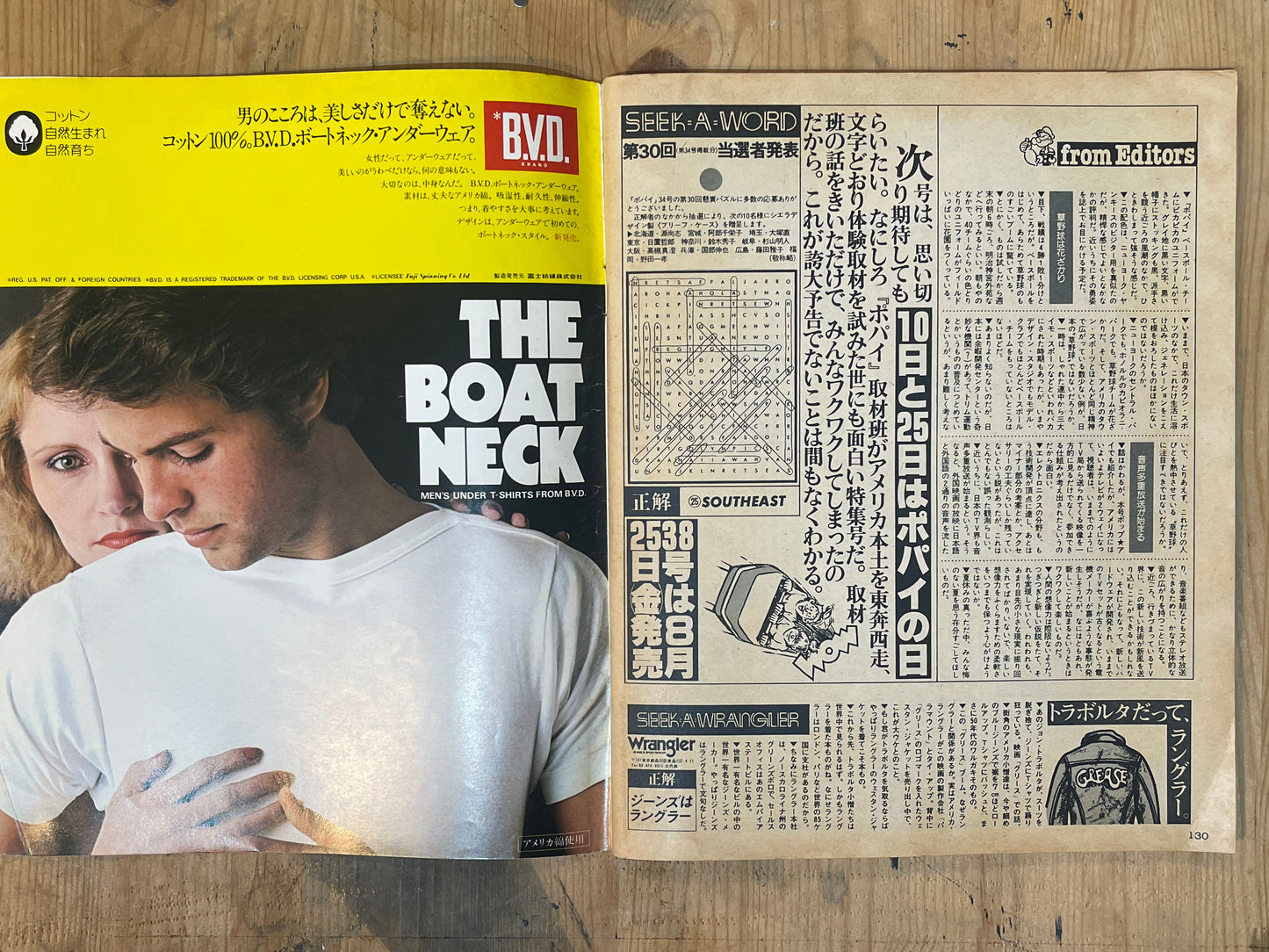 POPEYE Issue 37 (published August 25, 1978) | Mick Jagger Interview Feature | POPEYE Magazine – Issue No.037 – August 25, 1978 | Mick Jagger Interview Feature | Vintage Japanese Magazine