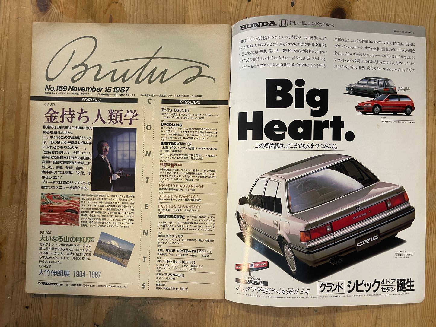 BRUTUS Magazine Japan Issue 169 – November 1987 – Anthropology of the Wealthy