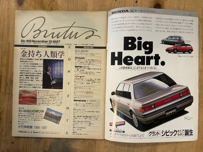 BRUTUS Magazine Japan Issue 169 – November 1987 – Anthropology of the Wealthy
