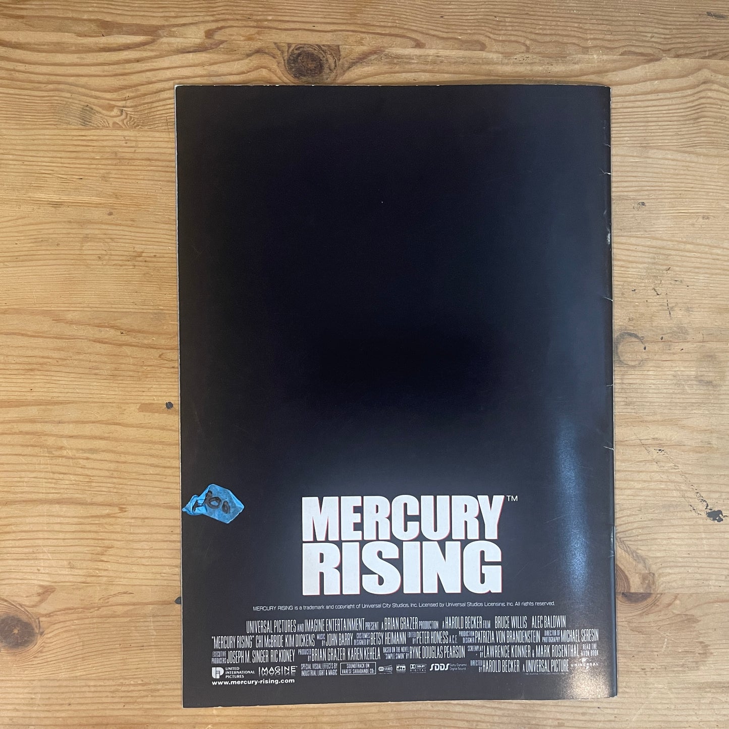 映画 マーキュリー・ライジング 公式パンフレット / Mercury Rising Official Movie Pamphlet